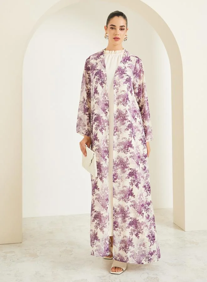 Amirah  Women Chiffon Printed Abaya and Dress Modest Set for Women | Best Price UAE